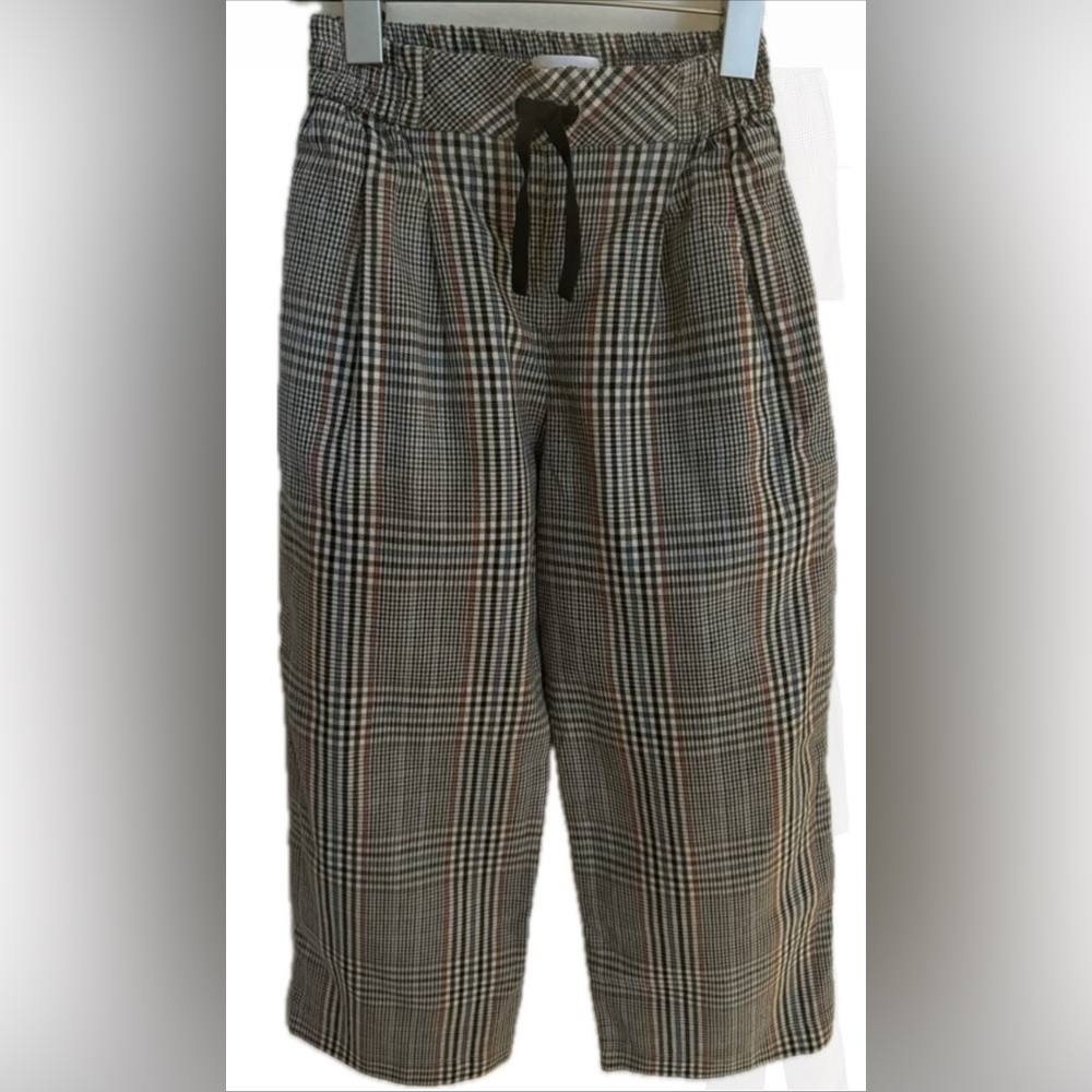 Zara girls plaid wide leg trousers